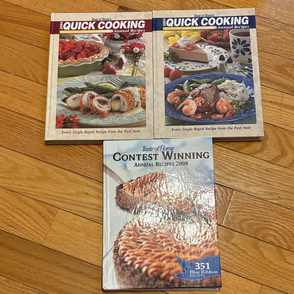 Taste of Home Quick Cooking and Contest Winning Cookbooks - Red, Blue, Cream